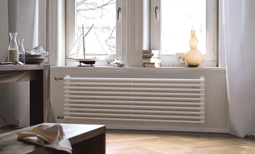 Стальной трубчатый радиатор 2-колончатый Zehnder Charleston Turned T2150/8/1280/RAL 9016