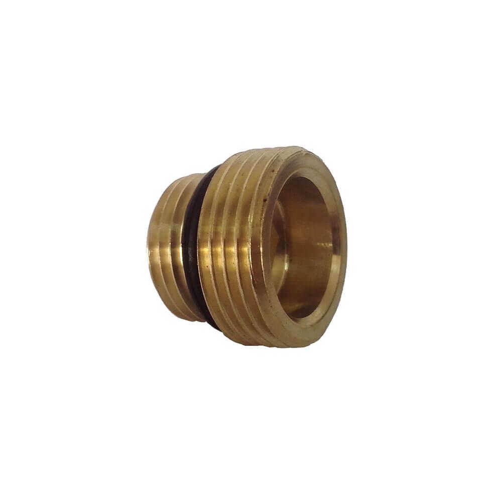 Ниппель латунь с уплотнением размер Schlosser 1/2 x 3/4 под плоское уплотнение