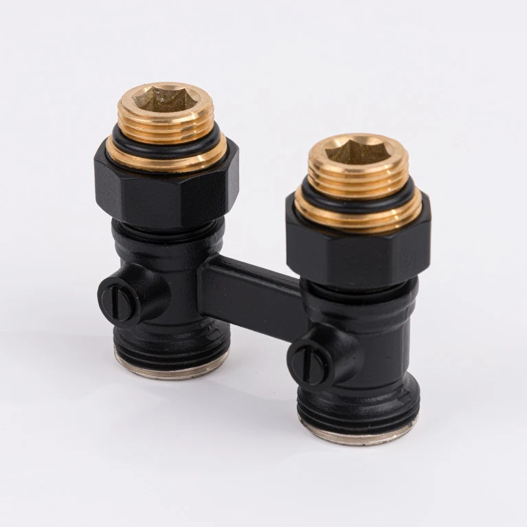 Узел нижнего подключения Delta проходной G 3/4 x 1/2 D=50 MM Ral 9005