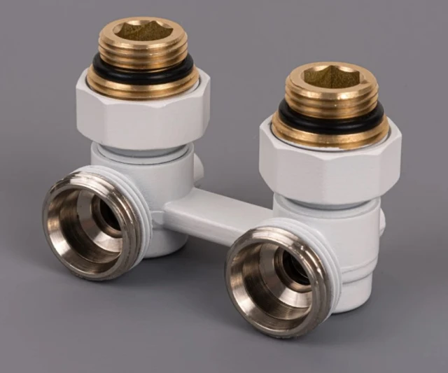 Узел нижнего подключения Delta угловой G 3/4 x 1/2 D=50 MM Ral 9016