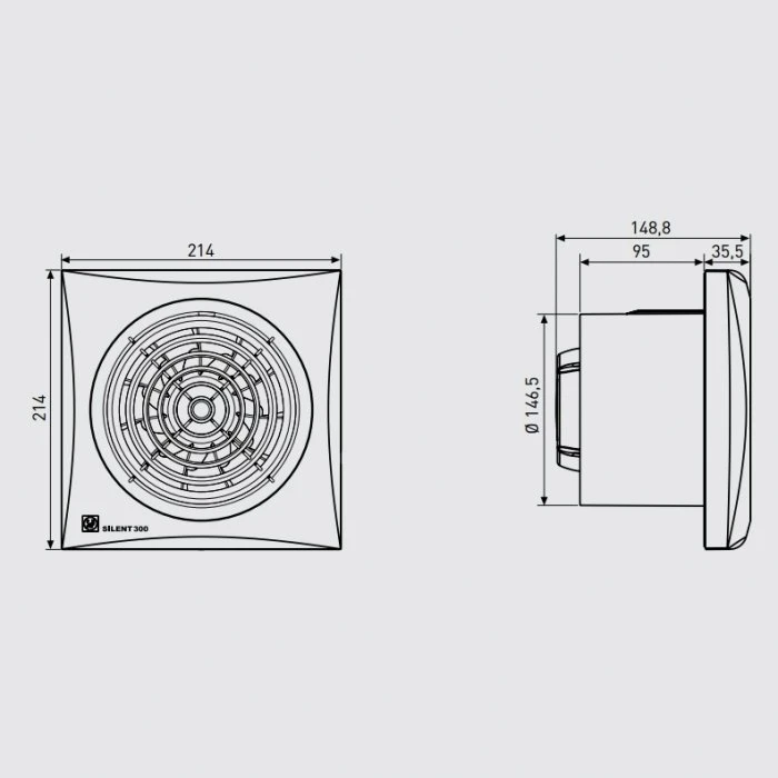 Вытяжка для ванной диаметр 150 мм Soler & Palau SILENT-300 CRZ PLUS