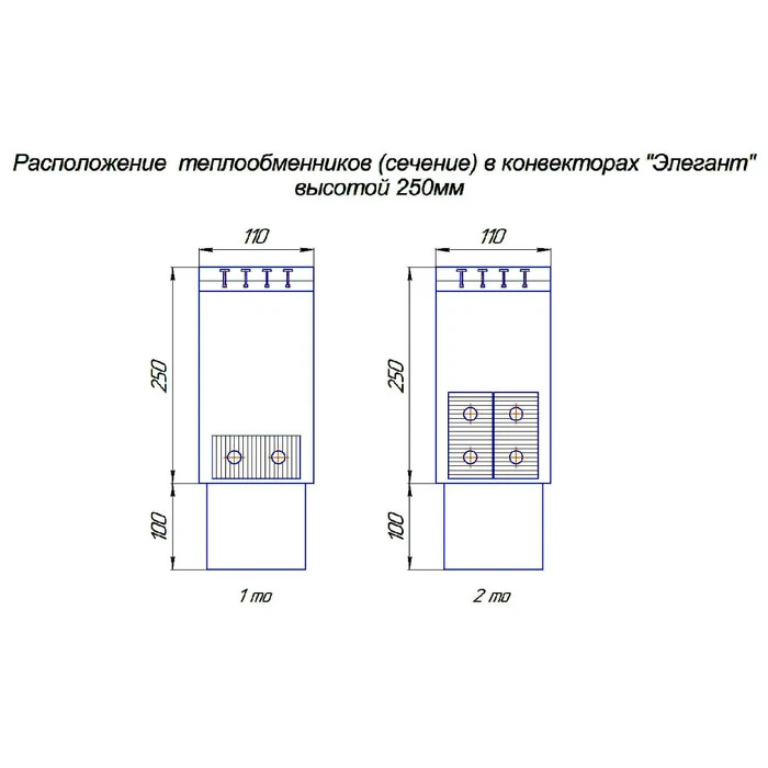 Водяной конвектор КЗТО Элегант 110x400x2100 4то