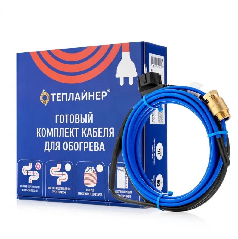 Греющий кабель Теплайнер Profi КСП-15, 375 Вт, 25 м