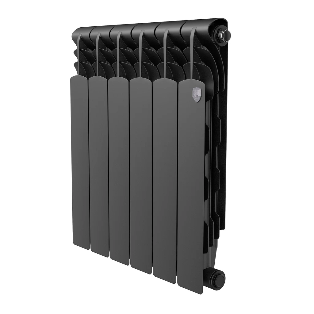 Радиатор биметаллический Royal Thermo Revolution B 500 Чёрный – 6 секц. НС-1682431