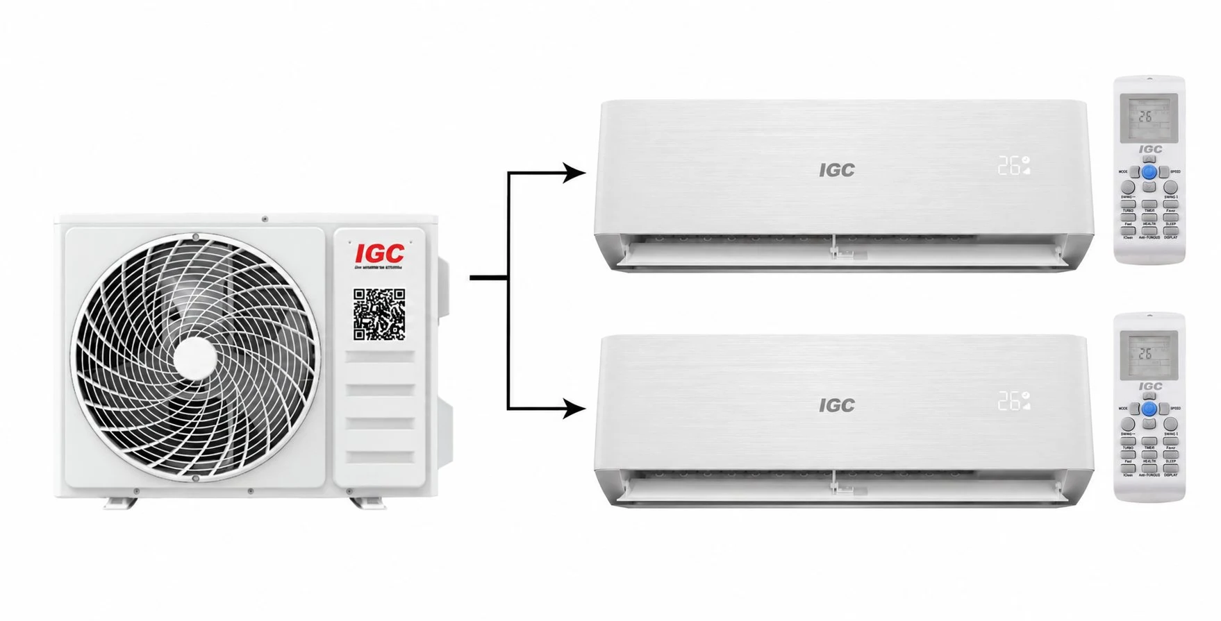 Мульти сплит-система IGC RAM2-T18URH/RAK-T07RH*2