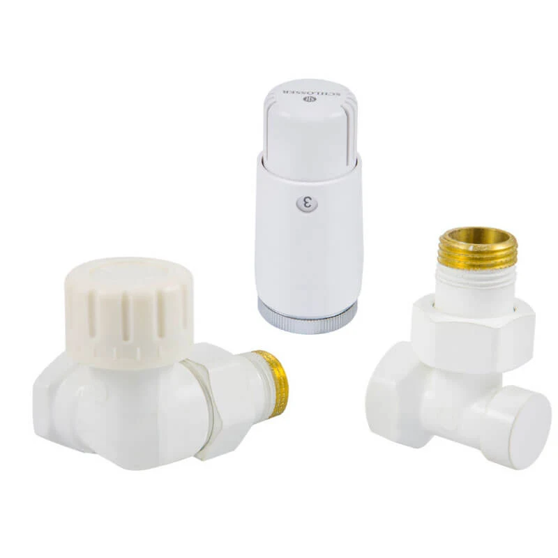 Комплект трехосевой Schlosser правый, белый, DN15 GZ1/2 x GW1/2 с головкой мини M30x1,5