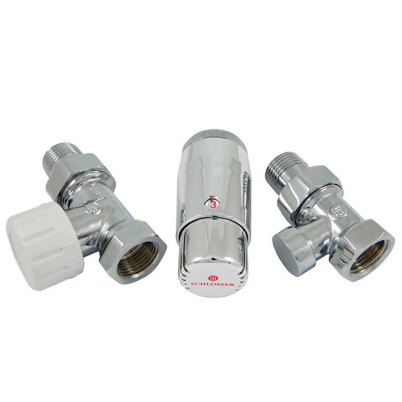 Комплект проходной Schlosser, хром DN15 GZ1/2 x GW1/2 с головкой мини M30x1,5