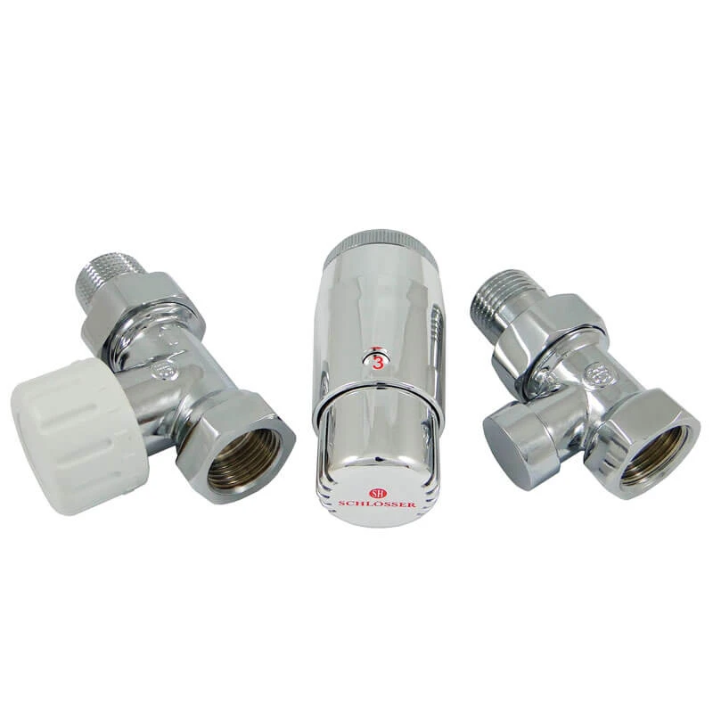 Комплект проходной Schlosser, хром DN15 GZ1/2 x GW1/2 с головкой мини M30x1,5