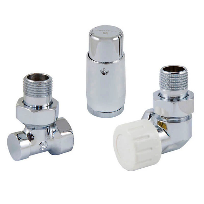 Комплект трехосевой Schlosser правый, хром, DN15 GZ1/2 x GW1/2 с головкой мини M30x1,5