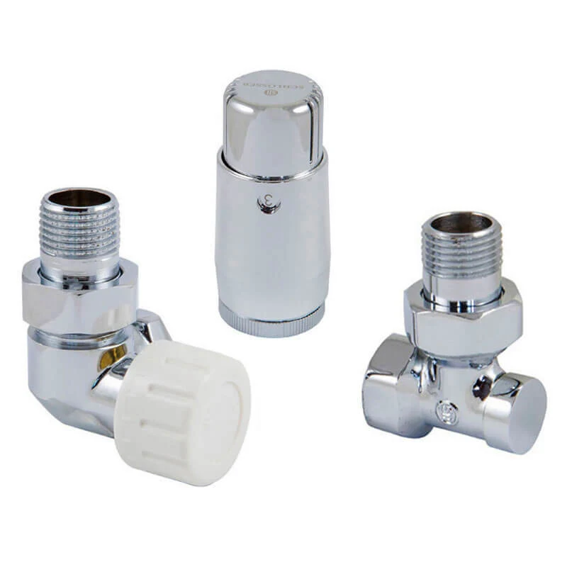 Комплект трехосевой Schlosser левый, хром, DN15 GZ1/2 x GW1/2 с головкой мини M30x1,5