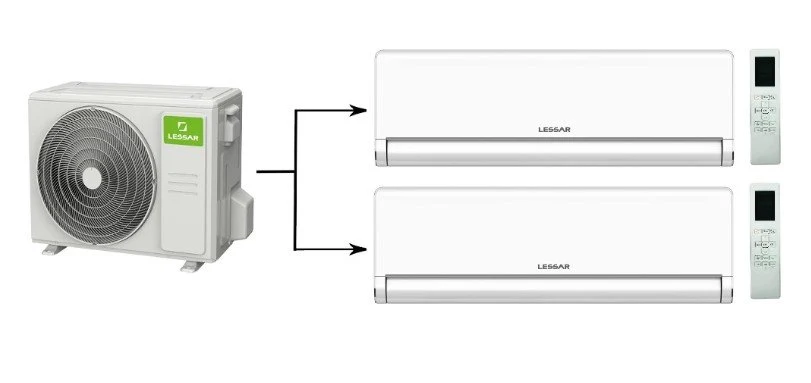 Мульти сплит-система Lessar LU-2HE18FVE2/LS-MHE09KBE2*2