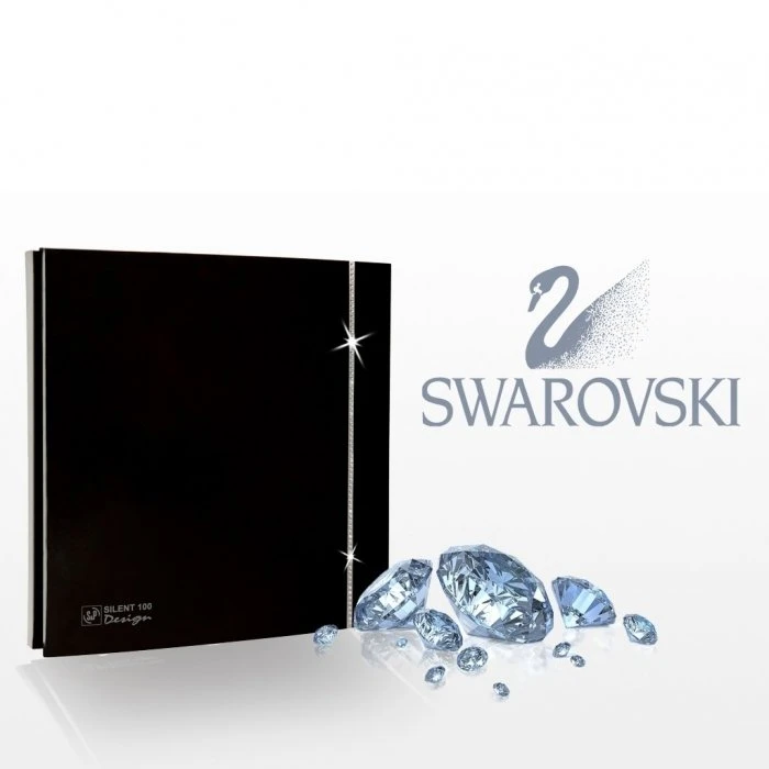 Вытяжка для ванной диаметр 100 мм Soler & Palau SILENT-100 CZ BLACK SWAROVSKI DESIGN (230V 50HZ)