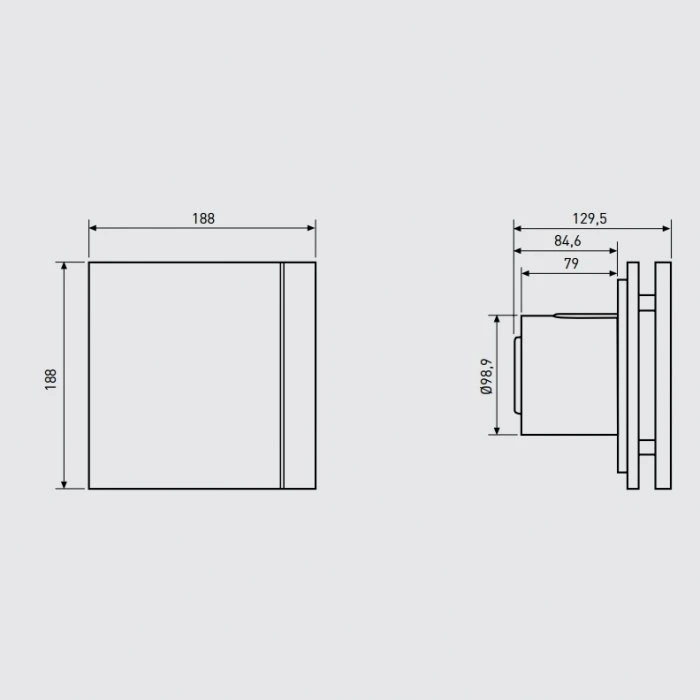 Вытяжка для ванной диаметр 100 мм Soler & Palau SILENT-100 CHZ SILVER DESIGN