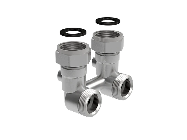Двухтрубный узел нижнего подключения Royal Thermo угловой 3/4 НГ - 3/4 НР