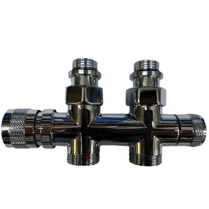 Двухтрубный узел нижнего подключения Royal Thermo прямой, хром 1/2x3/4 E