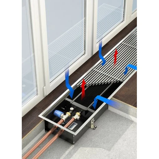 Внутрипольный конвектор длиной 2,1 м - 3 м Varmann Ntherm 300х90х2400